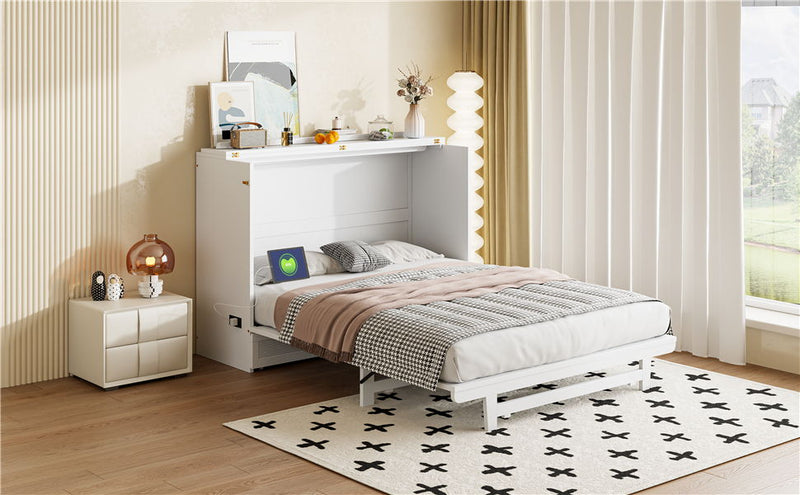 Murphy Bed With Large Drawer, USB Ports And Outlets