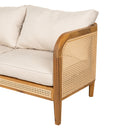 Kirkby - Bohemian Outdoor Patio Cushioned Sofa Weatherproof 56.25In - Teak / Beige