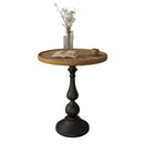 Round End Table With Pedestal Base - Natural Wood