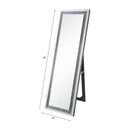 Noralie - Floor Mirror - Mirrored & Faux Diamonds - 60" - Atlantic Fine Furniture Inc