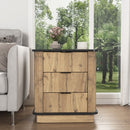 Multi Functional 3 Drawer Nightstand, Perfect For Storing Items Of Different Heights, A Perfect Combination Of Nature And Fashion - Black