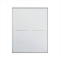 Double Sliding Shower Door, Semi-Frameless Bypass Bathroom Sliding Door With 1/4" (6 Mm) Tempered Glass For Walk-In Shower