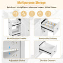 Contemporary Bathroom Vanity Cabinet, 4 Drawers & 1 Cabinet Door, Multipurpose Storage, Resin Integrated Sink, Adjustable Shelves, Solid Wood Frame With MDF