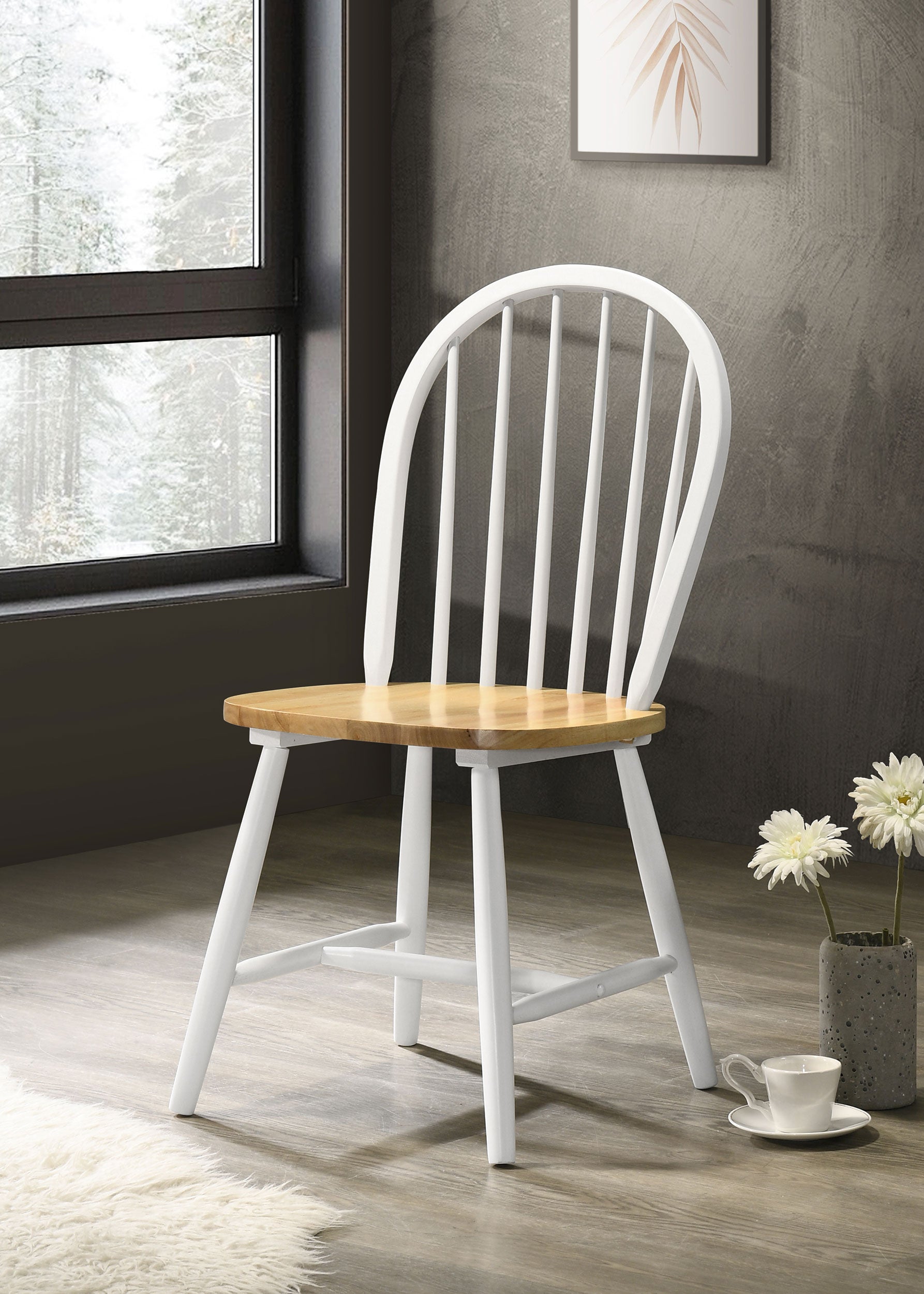 Cinder Wood Dining Side Chair White (Set of 4) — view 2
