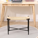 Handwoven Paper Rope Foot Rest Shoes Stools Ottomans For Entryway