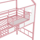 Metal Loft Bed With Roof Design And Storage Box With Guardrails And Integrated Ladder