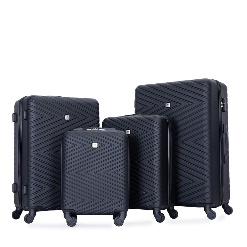 Luggage 4 Piece Lightweight Suitcase With Rotating Wheels With Tsa Lock,