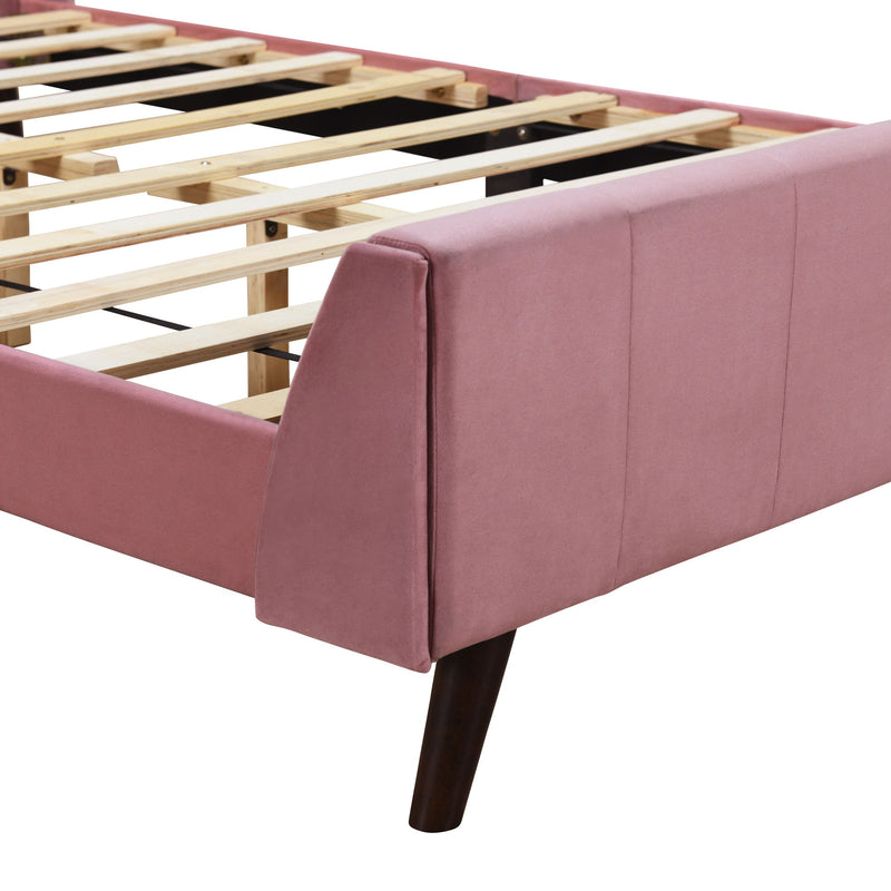 Upholstered Platform Bed, Velvet