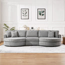 Modern 3 Seater Upholstered Sofa With Curved Design