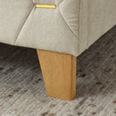 Queen Size Bed Frame, Shelf Upholstered Headboard, Platform Bed with Outlet & USB Ports, Wood Legs, No Box Spring Needed, Easy Assembly, Beige