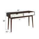 Christa - Accent Table - Espresso & White - Atlantic Fine Furniture Inc