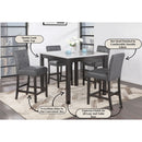 Leon - Bar Table And 4 Bar Stools - Espresso / White