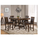 Upholstered Counter Height Chair (Set of 2) - Brown / Walnut