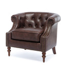 Ophelia - Button Tufted Accent Chair - Brown