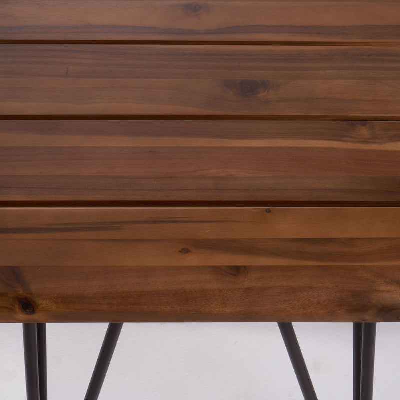 Zion - Outdoor Industrial Iron And Coffee Table - Teak