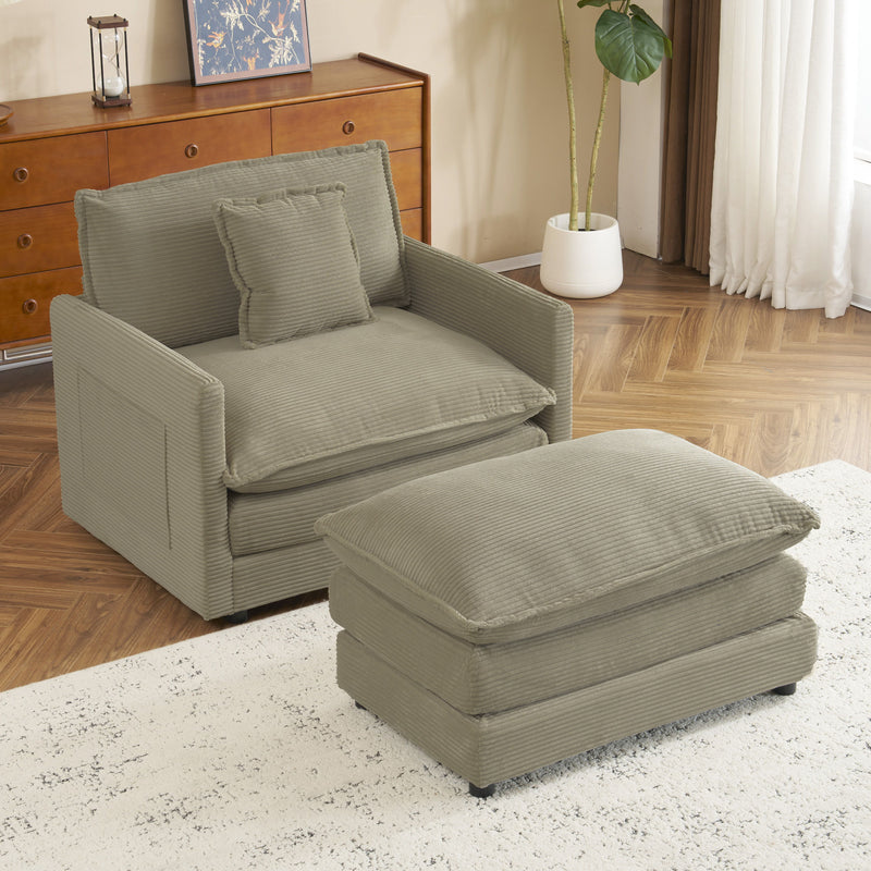 Modern Modular Sofa With Side Storage Pockets For Living Room