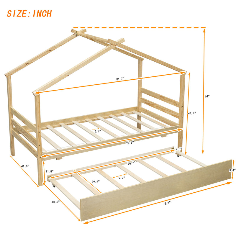 House-Shaped Bed With Trundle