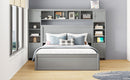 Bed With All In One Cabinet, Shelf And Sockets, Twin Long Trundle