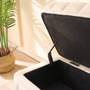 Wide Upholstered Velvet Storage Soft Bench Ottoman With Metal Legs