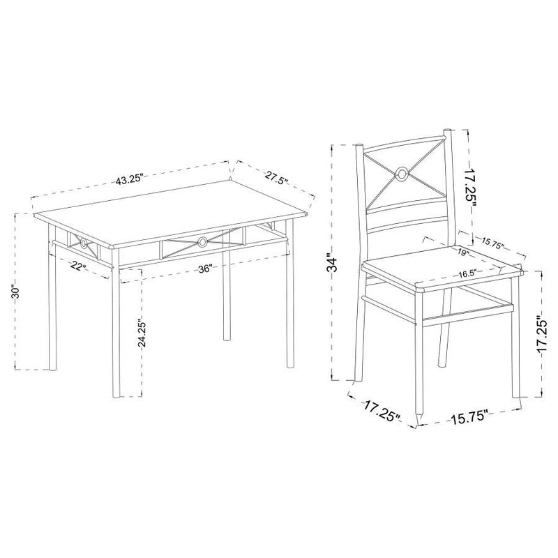 Anna - 5-Piece Rectangular Dining Set