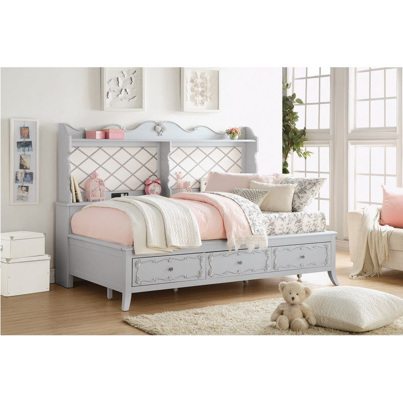 Edalene - Twin Daybed With USB & Storage - Gray