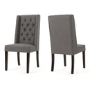 Sophisticated Tufted Dining Chair With High Back Design