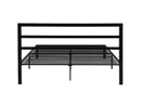 Queen Size Metal Bed Frame with Headboard Black
