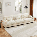Modern Oversize Sofa With Cloud Like Comfort, Featuring Waist And Throw Pillows