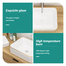 Modern European Style Ceramic Rectangular Vessel Bathroom Sink