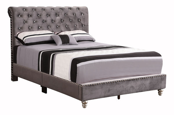 Maxx - G1940-FB-UP Tufted Upholstered Bed - Gray