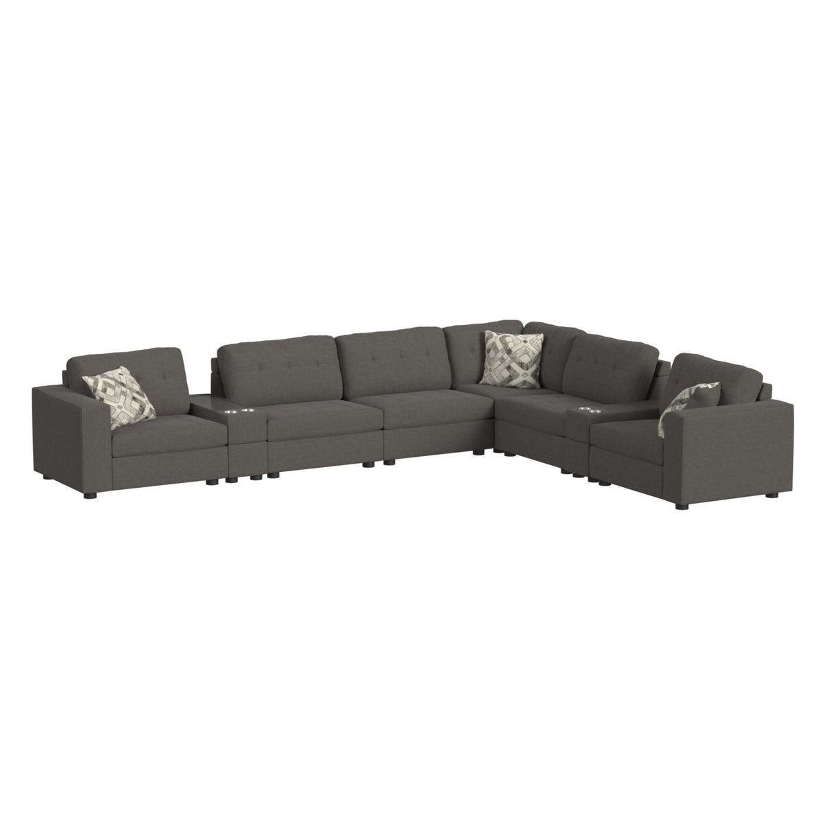 Options One Living Room Set Sectional in Blue by Elements International, view 19