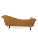 Auroral - Velvet Upholstered Chaise Lounge With Scrolled Arms And Tapered Legs