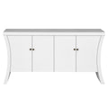 Refined Industrial 4 Door Credenza With Arc Legs & Bronze Clasps