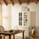 Retro Style Hutch Cabinet With Glass Door, China Cabinet For Home