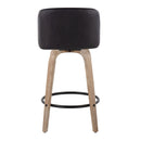 Toriano - Contemporary Fixed-Height Counter Stool & Swivel With Round Footrest (Set of 2)