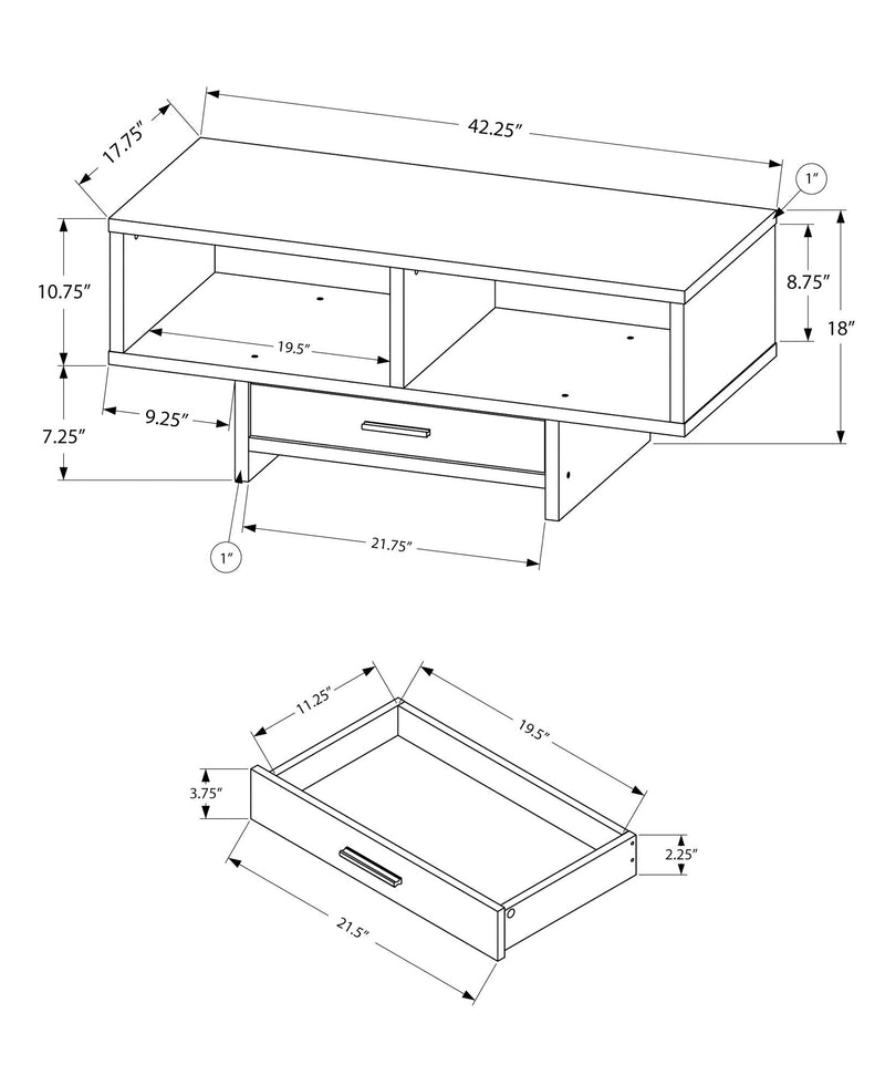 Table, Rectangular, Storage, Drawer, Contemporary & Modern - Black