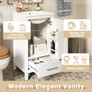 Bathroom Vanity With Ceramic Sink, Soft Close Drawers, Door Organizer, Divider Drawer, Adjustable Foot Pads