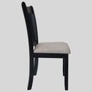 Modern Dining Chair, Wooden Back, Cushion Seats (Set of 2)