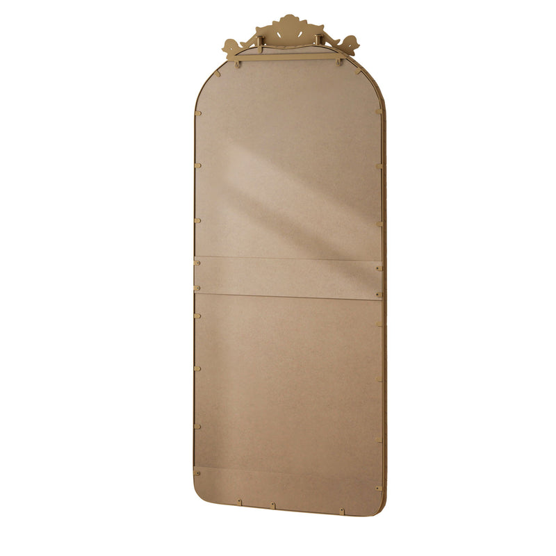 Full Body Arched Mirror With Vintage Carved Applique