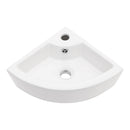 Triangle Porcelain Wall Mount Vessel Sink With Single Faucet Hole & Overflow - White