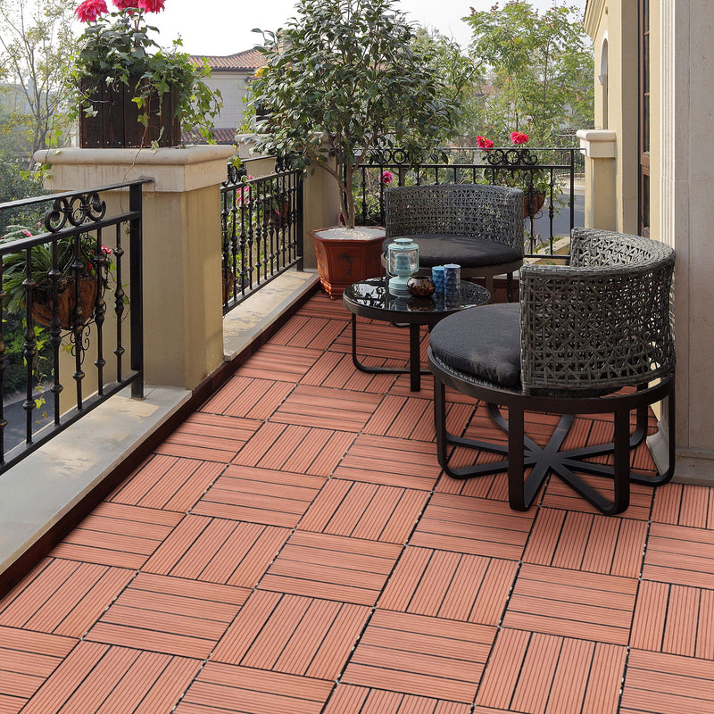 Wood Plastic Composite Deck Tiles, Sustainable Composite Decking Resist Rust, Water, Weather, Easy To Diy & Maintain