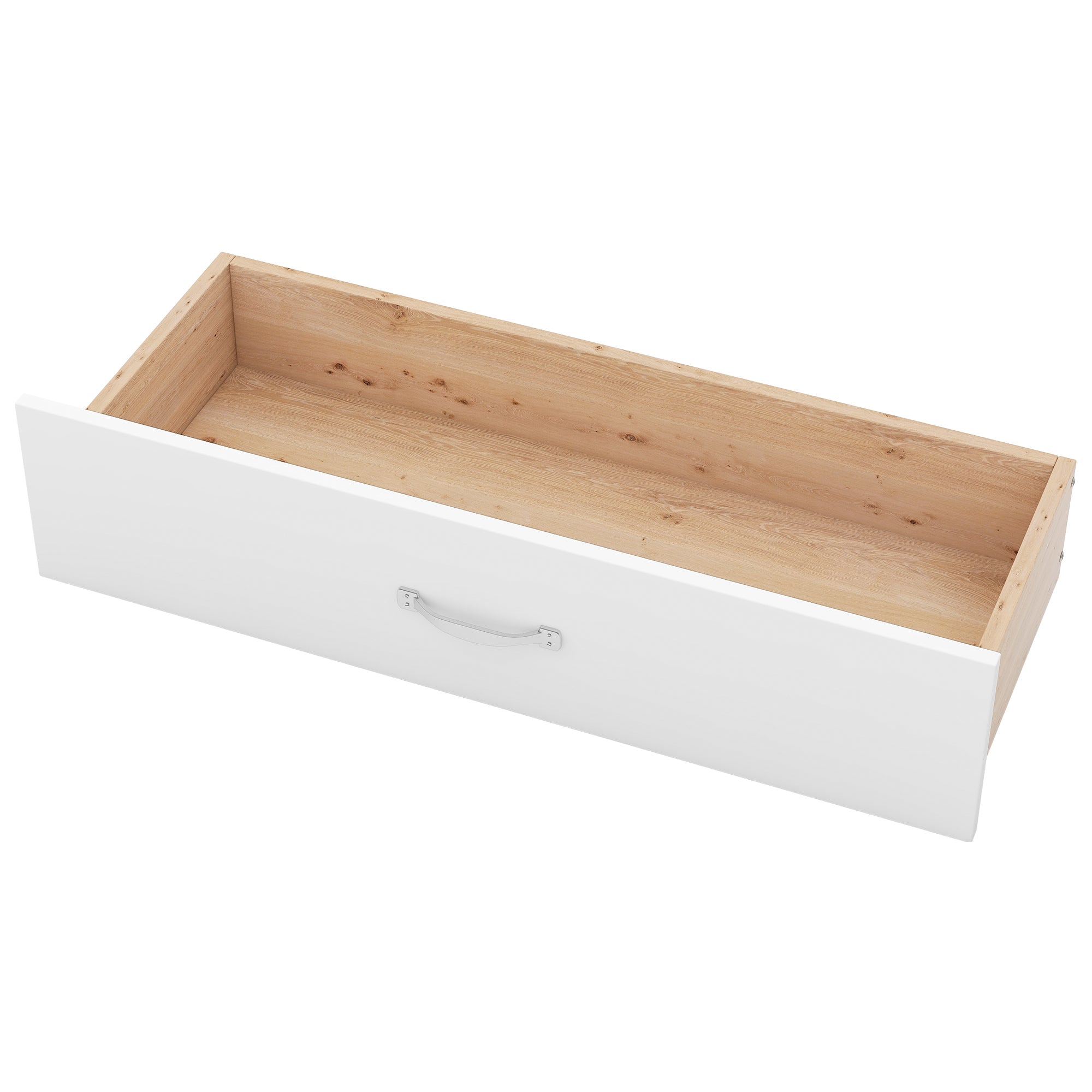 Full Size Platform Bed with Drawers and Storage Shelves, White