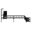 Platform Bed With 2 Tier Storage Shelves, Storage Cabinet