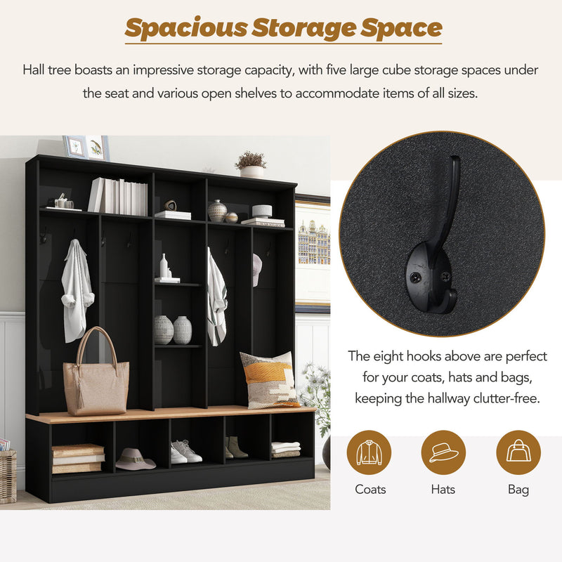 Minimalist Shoe Cabinet With Cube Storage & Shelves