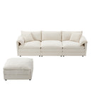 Modular Sectional With Deep And Wide Seat, Cloud Couch Set With Double Cushions Sofa With Movable Ottoman