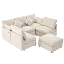 Sectional Sofa Modular U-Shaped With Ottoman & USB Ports