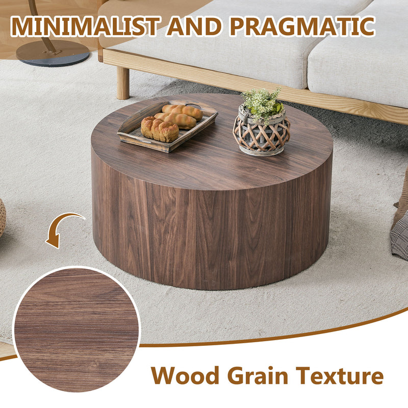 Cylindrical Coffee Table With Material For Living Room