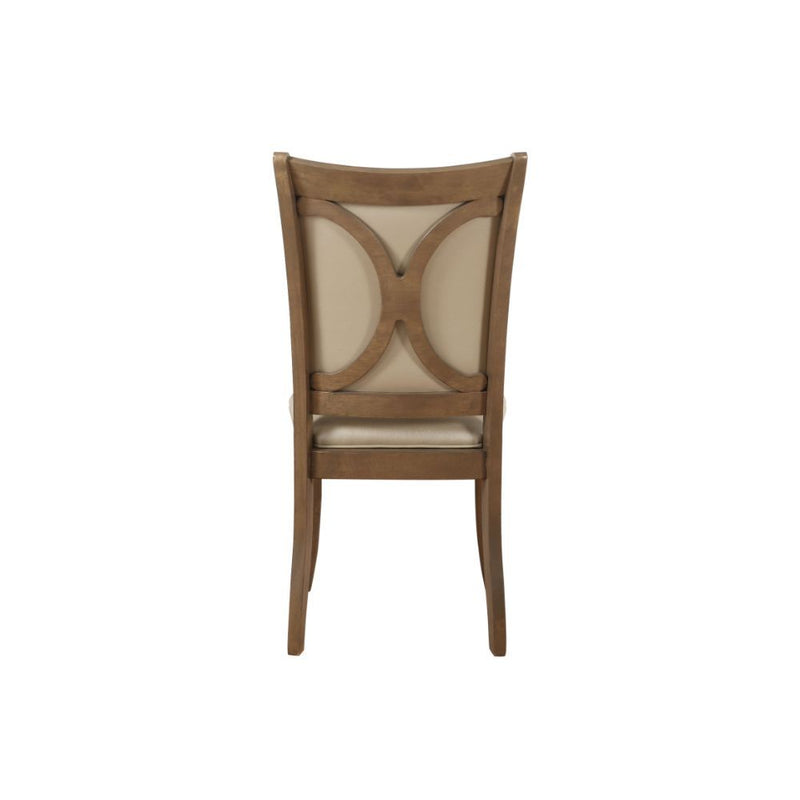 Harald - Side Chair (Set of 2) - Beige Synthetic Leather & Gray Oak