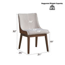 Ginny - Side Chair (Set of 2) - White Boucle, Brown Velvet & Walnut