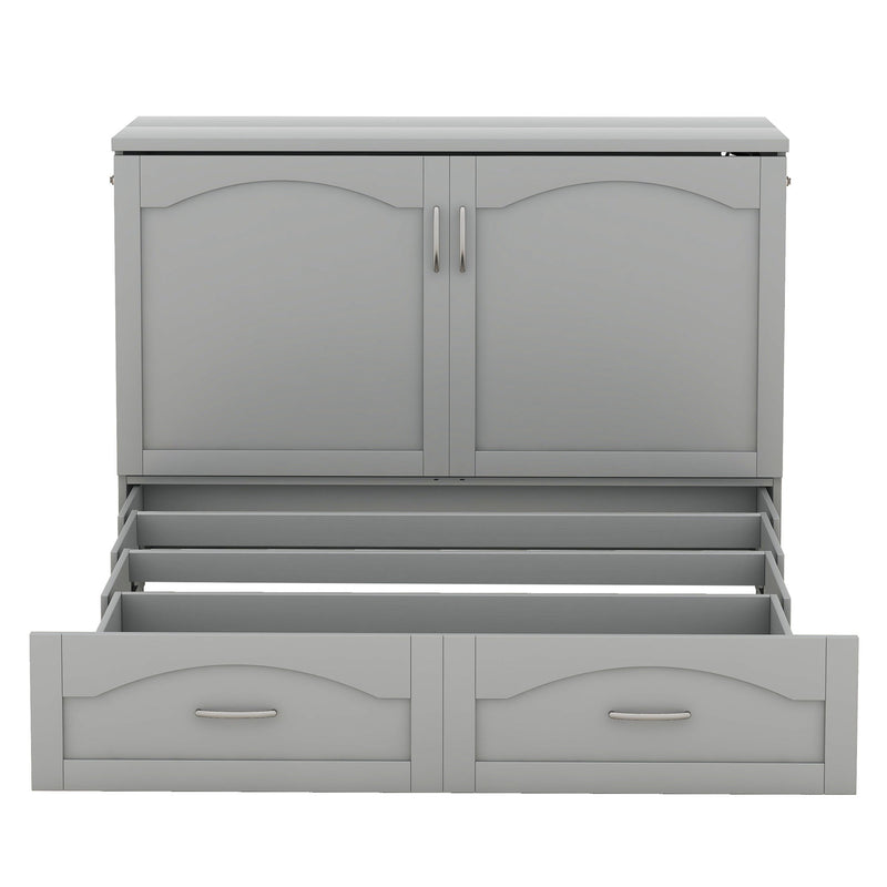 Murphy Wall Bed With Drawer And A Set Of Sockets & USB Ports, Pulley Structure Design